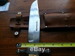 13 Vintage/Antique XL Solingen Stag bone fightin hunting bowie knife withcase old