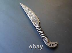 13-inch damascus stainless steel bird shaped twisted handle fixed blade knife