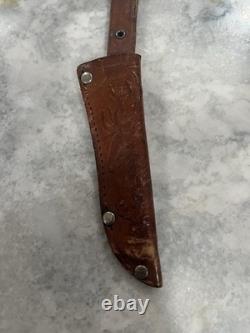 13905 Soligen Germany Knife with Sheath Bone Handle Vintage