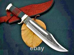 15 Inches Bowie-Style Fixed Blade Knife Decorative Replica with Leather Sheath