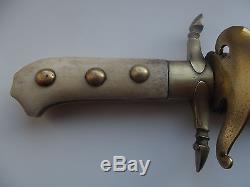 16. Rare Old German long military hunting dagger knife saber sword 19th. Century