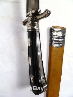 1780's ANTIQUE SILVER HALLMARKED HUNTING SWORD GERMAN HANGER SABRE KNIFE DAGGER