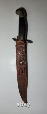 1880s To 1930s Middle Eastern Knife 14 OAL Clip Point, 2 Fullers, Horn Handle