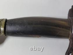 1880s To 1930s Middle Eastern Knife 14 OAL Clip Point, 2 Fullers, Horn Handle