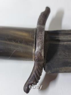 1880s To 1930s Middle Eastern Knife 14 OAL Clip Point, 2 Fullers, Horn Handle