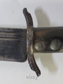 1880s To 1930s Middle Eastern Knife 14 OAL Clip Point, 2 Fullers, Horn Handle
