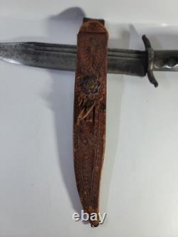 1880s To 1930s Middle Eastern Knife 14 OAL Clip Point, 2 Fullers, Horn Handle