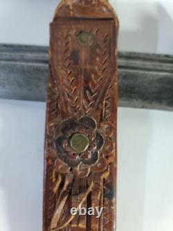 1880s To 1930s Middle Eastern Knife 14 OAL Clip Point, 2 Fullers, Horn Handle