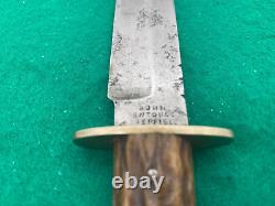 1890 1906 JOHN NEWTON Vintage England STAG BOWIE FIGHTER, HUNT Knife