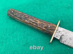 1890 1906 JOHN NEWTON Vintage England STAG BOWIE FIGHTER, HUNT Knife