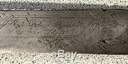 1892 ANTIQUE FIXED BLADE HUNTING KNIFE EAR DAGGER Etched w Cyrillic alphabet
