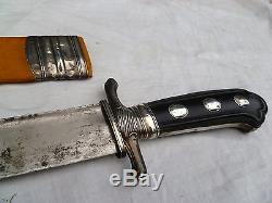 18thC ANTIQUE SILVER SWORD. GERMAN AUSTRIAN HUNTING HANGER SABRE cutlass KNIFE