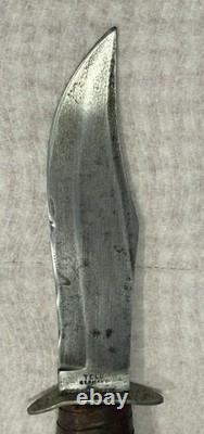 1900-1920 Tell Germany Big Hunter Bowie Knife Custom Leather Wrapped Handle