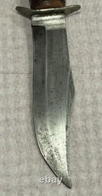 1900-1920 Tell Germany Big Hunter Bowie Knife Custom Leather Wrapped Handle