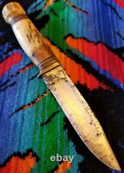 1905-1910 Vintage MSA CO. WL MARBLE Stag / Stag CANOE Bowie Knife Very Scarce