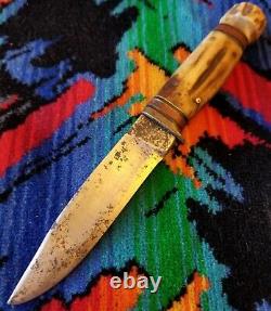 1905-1910 Vintage MSA CO. WL MARBLE Stag / Stag CANOE Bowie Knife Very Scarce