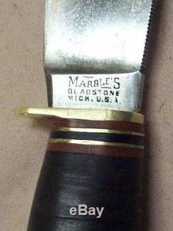 1916MARBLE'SGLADSTONE MICH. WOODCRAFT HUNTING KNIFE withORIGINAL LEATHER SHEATH
