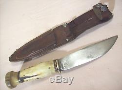 1920'sMARBLE'SGLADSTONE, MICHSTAG HORN ANTIQUE HUNTING KNIFE withDOUBLE SHEATH