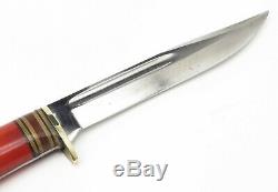 1930's 1950's Western Boulder Colo. USA Red Handle Bird & Trout Hunting Knife