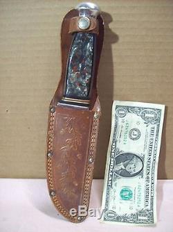 1930'sWEST CUTPAT. 1967479ANTIQUE HUNTING KNIFE withCRACKED ICE SCALES & SHEATH