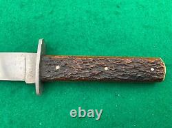 1930s -40's KINFOLKS never sharpen SUPER rare HUNTING KNIFE perfect BONE