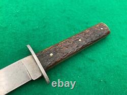 1930s -40's KINFOLKS never sharpen SUPER rare HUNTING KNIFE perfect BONE