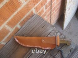 1930s Vintage 5 Blade HENCKELS Carbon Butcher Hunting Knife & Sheath USA