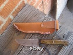 1930s Vintage 5 Blade HENCKELS Carbon Butcher Hunting Knife & Sheath USA