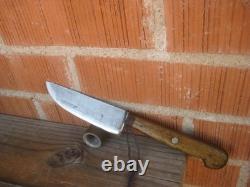 1930s Vintage 5 Blade HENCKELS Carbon Butcher Hunting Knife & Sheath USA
