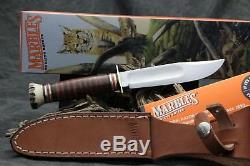 1939 Circa blade Leather/Stag MARBLES IDEAL Gladstone MI Hunting Knife WithBox