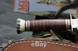 1939 Circa blade Leather/Stag MARBLES IDEAL Gladstone MI Hunting Knife WithBox
