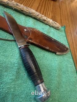 1940-1950 Vintage CaseXX Fixed Blade Hunting Knife Brown Leather Sheath 1940-1950 Vintage CaseXX Fixed Blade Hunting Knife Brown Leather Sheath