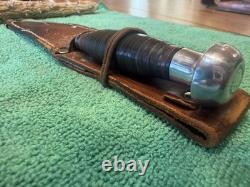 1940-1950 Vintage CaseXX Fixed Blade Hunting Knife Brown Leather Sheath