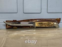 1940-1965 Case Stag Scales 9 Inch Fixed Blade Knife withOriginal Sheath
