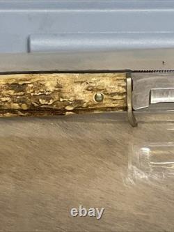 1940-1965 Case Stag Scales 9 Inch Fixed Blade Knife withOriginal Sheath