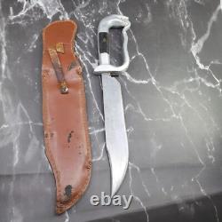1940s Handmade Knife Snake Handle with Bone Inlay Original Leather Sheath Mexico