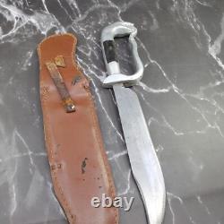 1940s Handmade Knife Snake Handle with Bone Inlay Original Leather Sheath Mexico