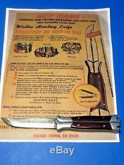1949 WALTCO 1st PATTERN SAF-T-SHEATH HUNTING KNIFE BERNARD LEVINE AUTHENTICATED