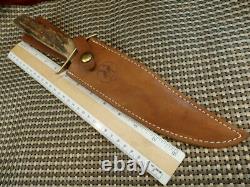 1950 Rare Solingen Germany 13 Bowie Stag Bone Hunting Survival Knife Crane Case