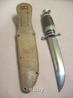 1950 eraPUMAWESTERN GERMANYRARE STAG HORN HUNTING KNIFE withORIG. SHEATHMINT