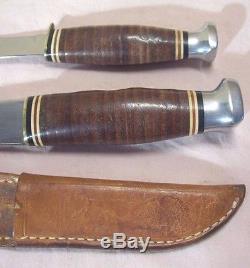 1950sKABAR U. S. A. KNIFE 1232 & AXE 1331 COMBO withORIG. LEATHER SHEATHVERY SHARP