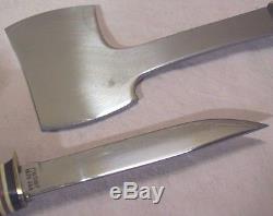1950sKABAR U. S. A. KNIFE 1232 & AXE 1331 COMBO withORIG. LEATHER SHEATHVERY SHARP