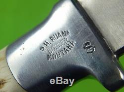 1956-58 Custom Hand Made R. H. Ruana Model 14B S Stamped Hunting Skinner Knife