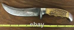 1960's RARE SOLINGEN GERMANY STAG BONE OTHELLO 5in Blade HUNTING KNIFE 9 1/2 L