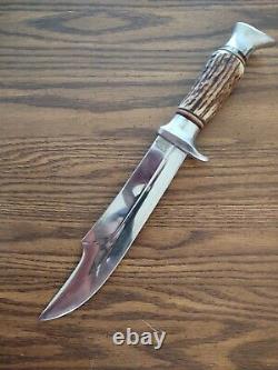 1960's SOL. GERMANY EDGE BRAND CARBON STEEL AFRICAN HUNTER RHINO BOWIE KNIFE