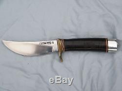1960's Vintage Randall 4 Yukon Skinner Knife With Sheath & White Stone #DD20