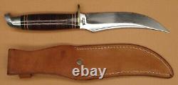 1960s WESTERN Boulder Colorado USA L39 Hunting Knife FACTORY EDGE Leather Sheath