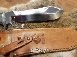 1968 Puma White Hunter German Made Hunting Knife w Leather Sheath