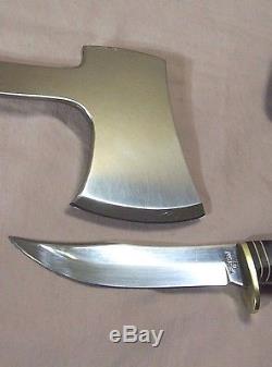 1970'sWESTERNW66 KNIFE & AXE COMBO withORIGINAL SHEATHHUNTING KNIFE & HATCHET
