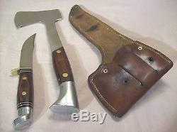 1970'sWESTERNW66 KNIFE & AXE COMBO withORIGINAL SHEATHHUNTING KNIFE & HATCHET